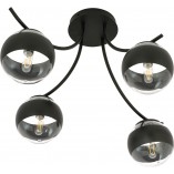 Lampa sufitowa Boston IV - szkło czarno-przeźroczyste | Emibig
