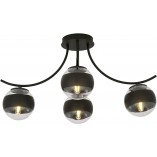 Lampa sufitowa Boston IV - szkło czarno-przeźroczyste | Emibig