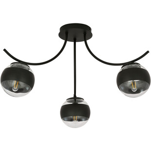 Lampa sufitowa szklane kule Boston III 70cm czarno-przeźroczysta Emibig