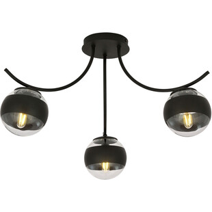 Lampa sufitowa szklane kule Boston III 70cm czarno-przeźroczysta Emibig