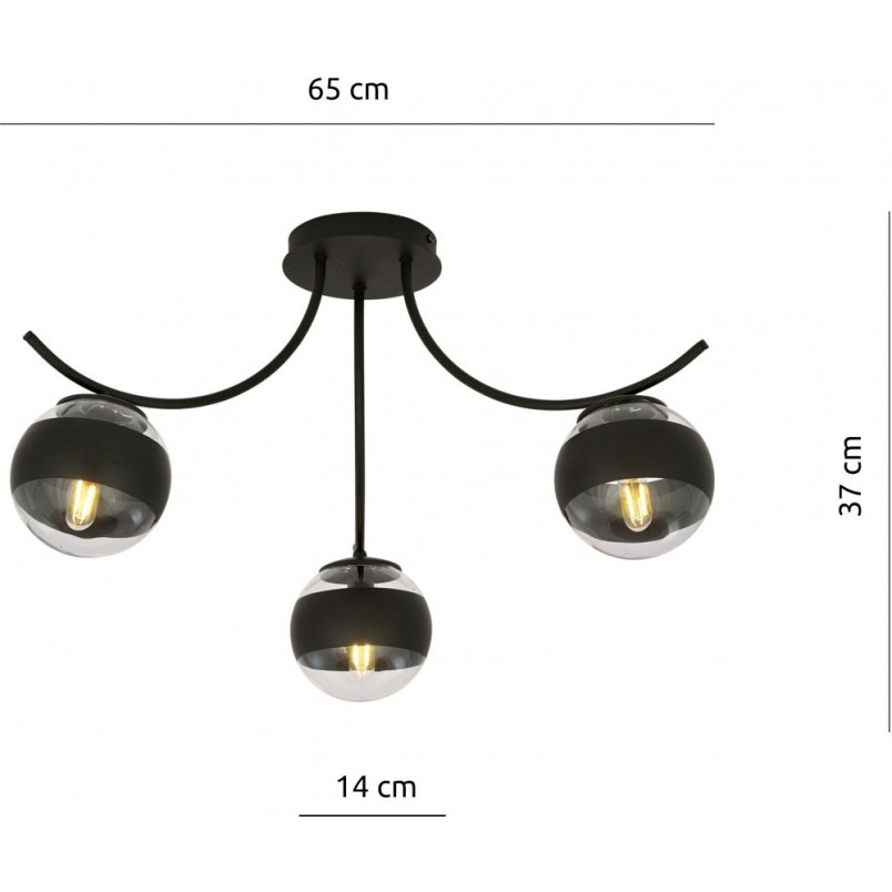 Lampa sufitowa Boston III Emibig | Szklane kule, 70cm