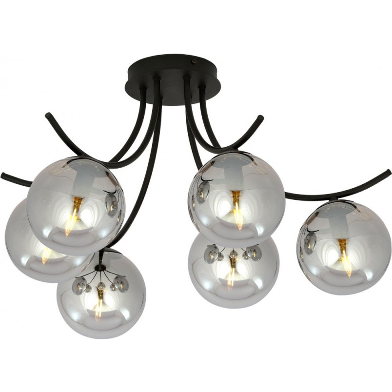 Lampa Sufitowa Boston VI - Szklane Kule, Grafit/Czarny | Emibig