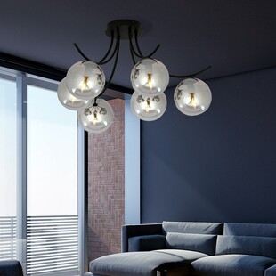 Lampa Sufitowa Boston VI - Szklane Kule, Grafit/Czarny | Emibig