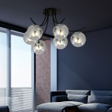 Lampa Sufitowa Boston VI - Szklane Kule, Grafit/Czarny | Emibig