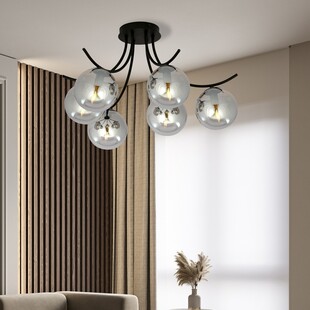 Lampa Sufitowa Boston VI - Szklane Kule, Grafit/Czarny | Emibig