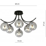 Lampa Sufitowa Boston VI - Szklane Kule, Grafit/Czarny | Emibig
