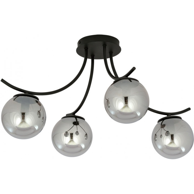 Lampa Sufitowa Boston IV - Szklane Kule, Grafit/Czarny | Emibig
