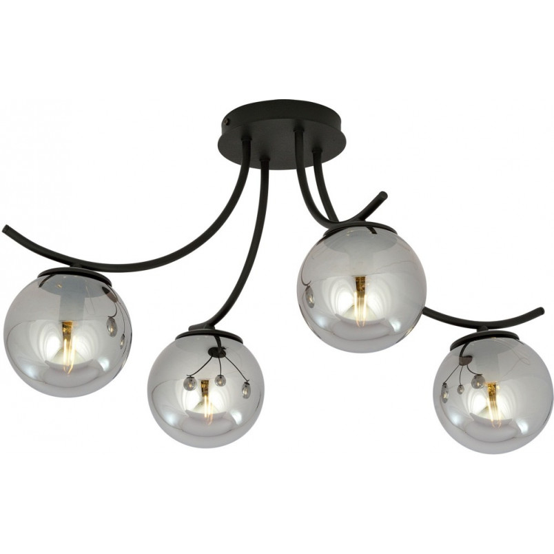Lampa Sufitowa Boston IV - Szklane Kule, Grafit/Czarny | Emibig