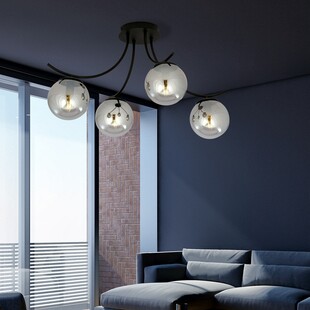 Lampa Sufitowa Boston IV - Szklane Kule, Grafit/Czarny | Emibig