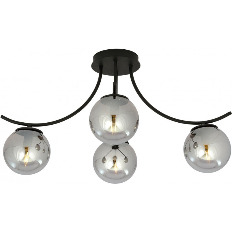 Lampa Sufitowa Boston IV - Szklane Kule, Grafit/Czarny | Emibig