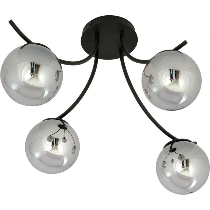 Lampa Sufitowa Boston IV - Szklane Kule, Grafit/Czarny | Emibig
