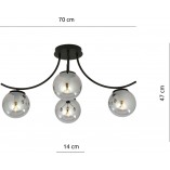 Lampa Sufitowa Boston IV - Szklane Kule, Grafit/Czarny | Emibig
