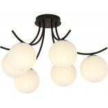Lampa Sufitowa Boston VI - Szklane Kule, Biało-Czarna | Emibig