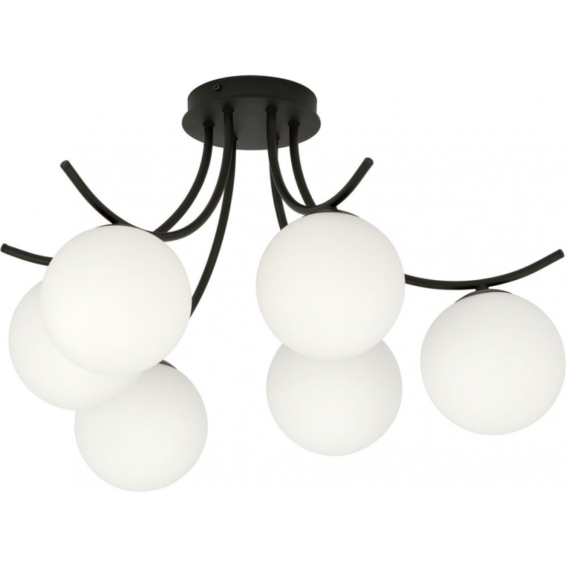 Lampa Sufitowa Boston VI - Szklane Kule, Biało-Czarna | Emibig