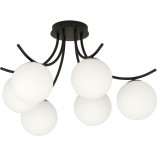 Lampa Sufitowa Boston VI - Szklane Kule, Biało-Czarna | Emibig