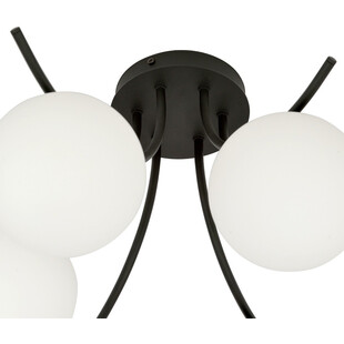 Lampa Sufitowa Boston VI - Szklane Kule, Biało-Czarna | Emibig