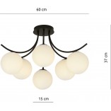 Lampa Sufitowa Boston VI - Szklane Kule, Biało-Czarna | Emibig