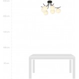 Lampa Sufitowa Boston VI - Szklane Kule, Biało-Czarna | Emibig
