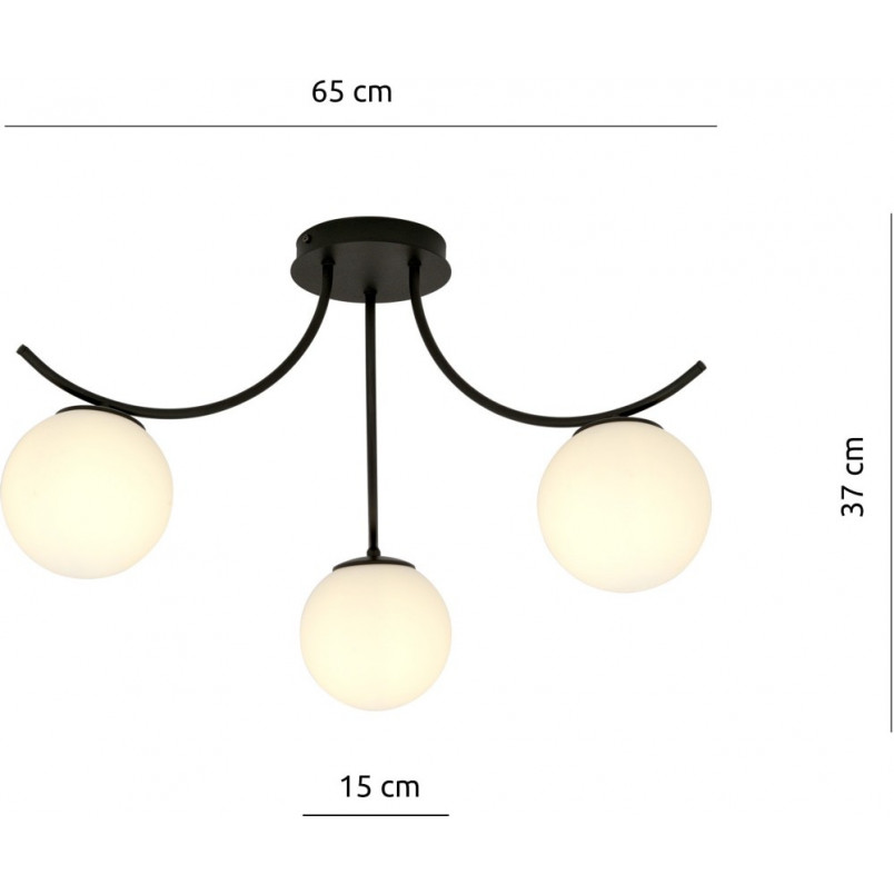 Lampa sufitowa Boston III | Szkło biało-czarne | Emibig