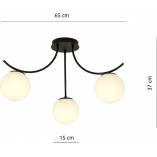 Lampa sufitowa Boston III | Szkło biało-czarne | Emibig