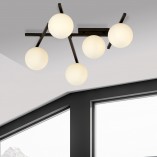Lampa sufitowa Emibig Smart - szklane kule, biało-czarna | Kup online