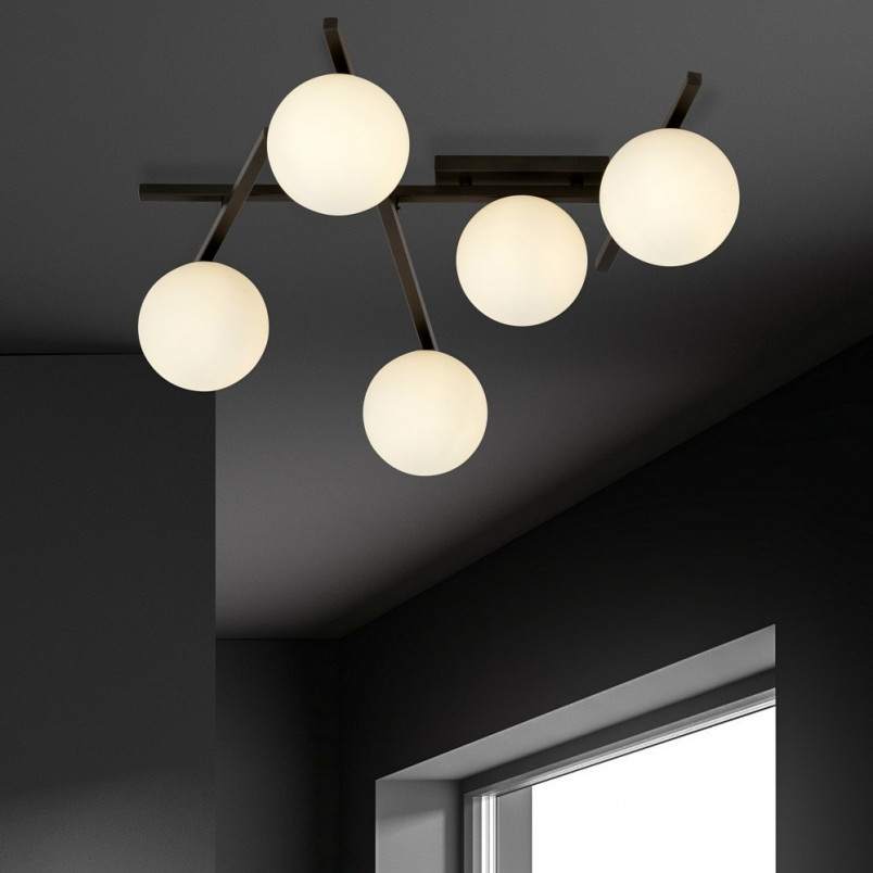 Lampa sufitowa Emibig Smart - szklane kule, biało-czarna | Kup online