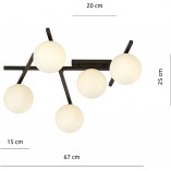 Lampa sufitowa Emibig Smart - szklane kule, biało-czarna | Kup online
