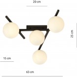 Lampa sufitowa szklane kule Emibig - Nowoczesny design