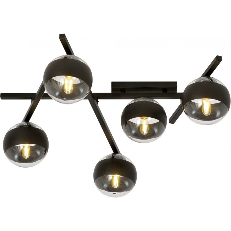 Lampa sufitowa Emibig - Szklane Kule Smart | 67cm, Czarno-przezroczysta