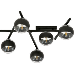 Lampa sufitowa szklane kule Smart V 67cm czarno-przeźroczysta Emibig