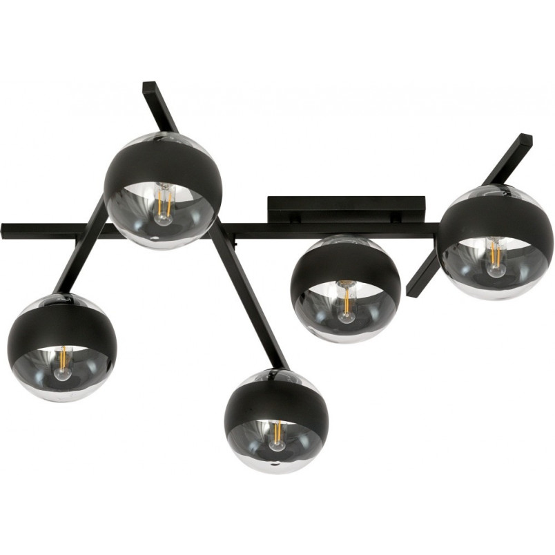 Lampa sufitowa Emibig - Szklane Kule Smart | 67cm, Czarno-przezroczysta
