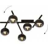 Lampa sufitowa Emibig - Szklane Kule Smart | 67cm, Czarno-przezroczysta