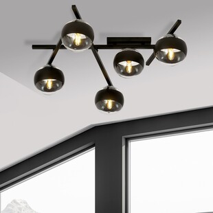 Lampa sufitowa Emibig - Szklane Kule Smart | 67cm, Czarno-przezroczysta
