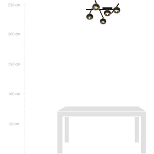 Lampa sufitowa Emibig - Szklane Kule Smart | 67cm, Czarno-przezroczysta