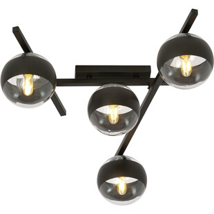 Lampa sufitowa szklane kule Smart IV 63cm czarno-przeźroczysta Emibig