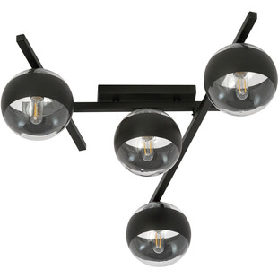 Lampa sufitowa szklane kule Smart IV 63cm czarno-przeźroczysta Emibig