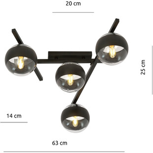 Lampa Sufitowa Szklane Kule Emibig | Nowoczesne Oświetlenie