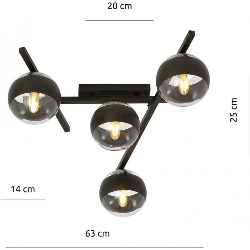 Lampa Sufitowa Szklane Kule Emibig | Nowoczesne Oświetlenie