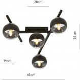 Lampa Sufitowa Szklane Kule Emibig | Nowoczesne Oświetlenie