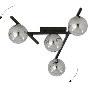 Lampa sufitowa Emibig SMART - szklane kule, grafit/czarny