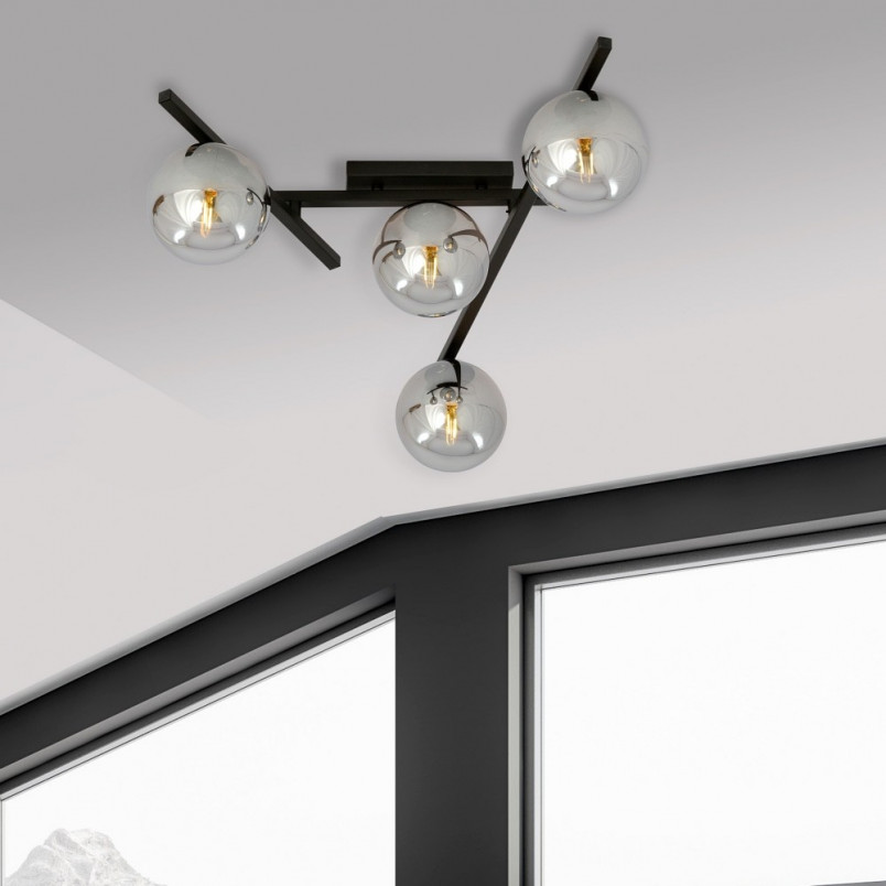 Lampa sufitowa Emibig SMART - szklane kule, grafit/czarny