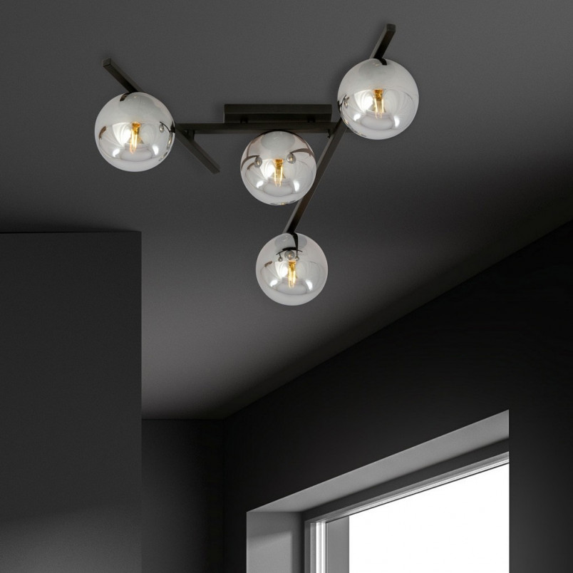 Lampa sufitowa Emibig SMART - szklane kule, grafit/czarny