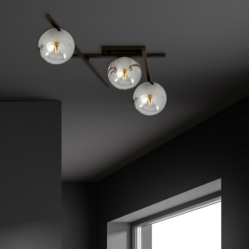 Lampa Sufitowa SMART III - Szklane Kule, Grafit/Czarny | Emibig