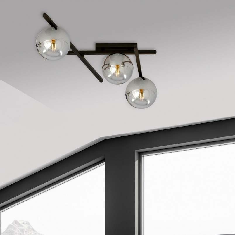 Lampa Sufitowa SMART III - Szklane Kule, Grafit/Czarny | Emibig