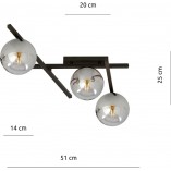 Lampa Sufitowa SMART III - Szklane Kule, Grafit/Czarny | Emibig