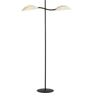Lampa podłogowa designerska Lotus biało-złota Emibig