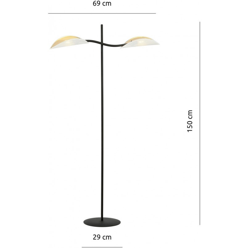 Lampa podłogowa Lotus biało-złota | Emibig - Design i Jakość