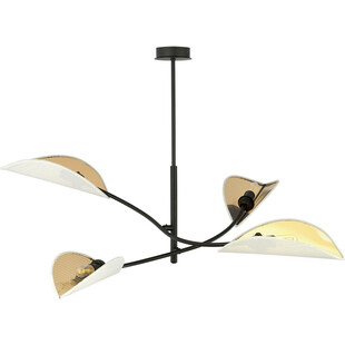 Lampa sufitowa designerska Lotus IV 102cm biało-złota Emibig