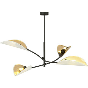 Lampa sufitowa designerska Lotus IV 102cm biało-złota Emibig