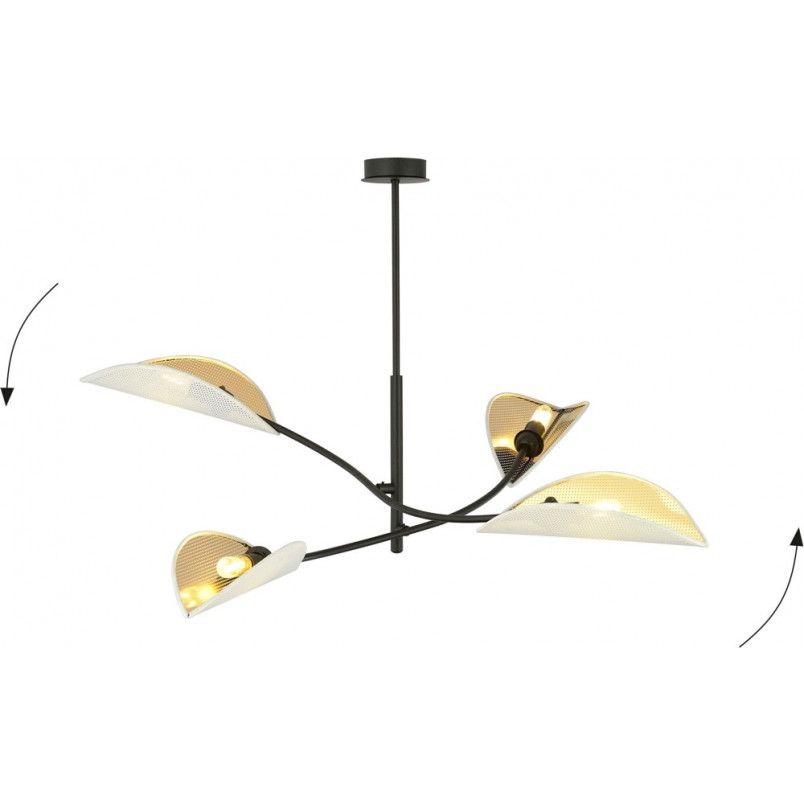 Lampa Sufitowa Lotus IV - Biało-Złota Emibig | Sklep z Lampami